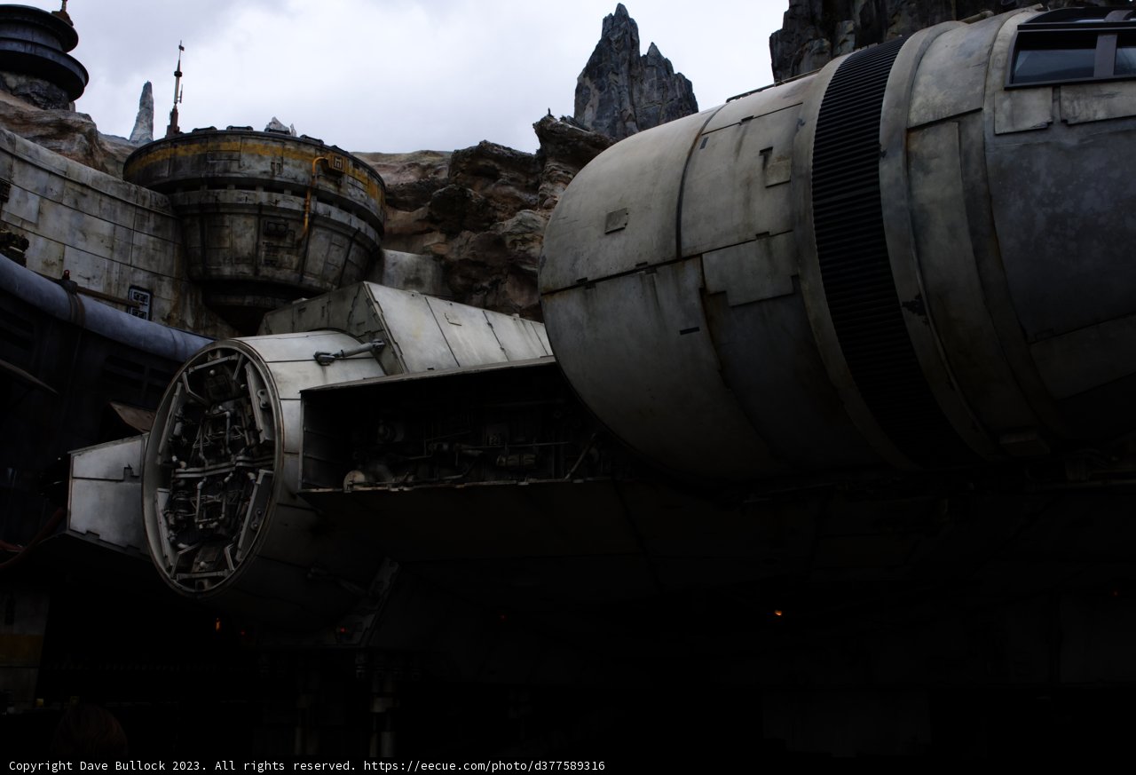 The Millennium Falcon in a Dark Sky
