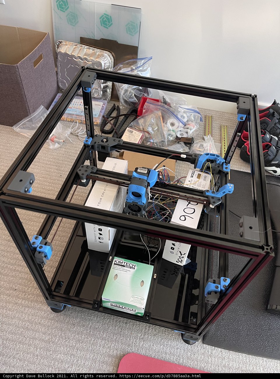 Metal-Framed 3D Printer with Blue Handle