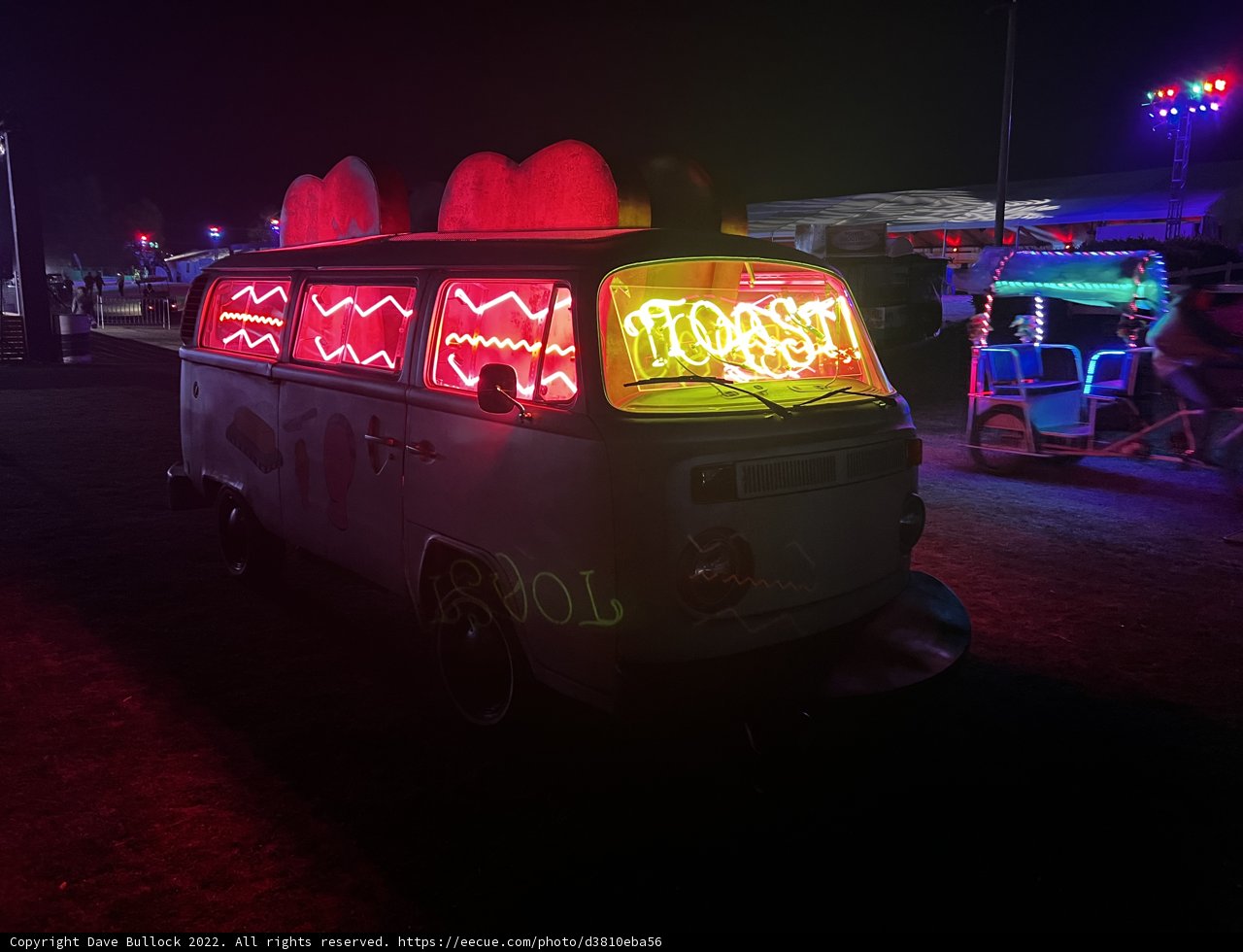 Neon Van in the Night Sky