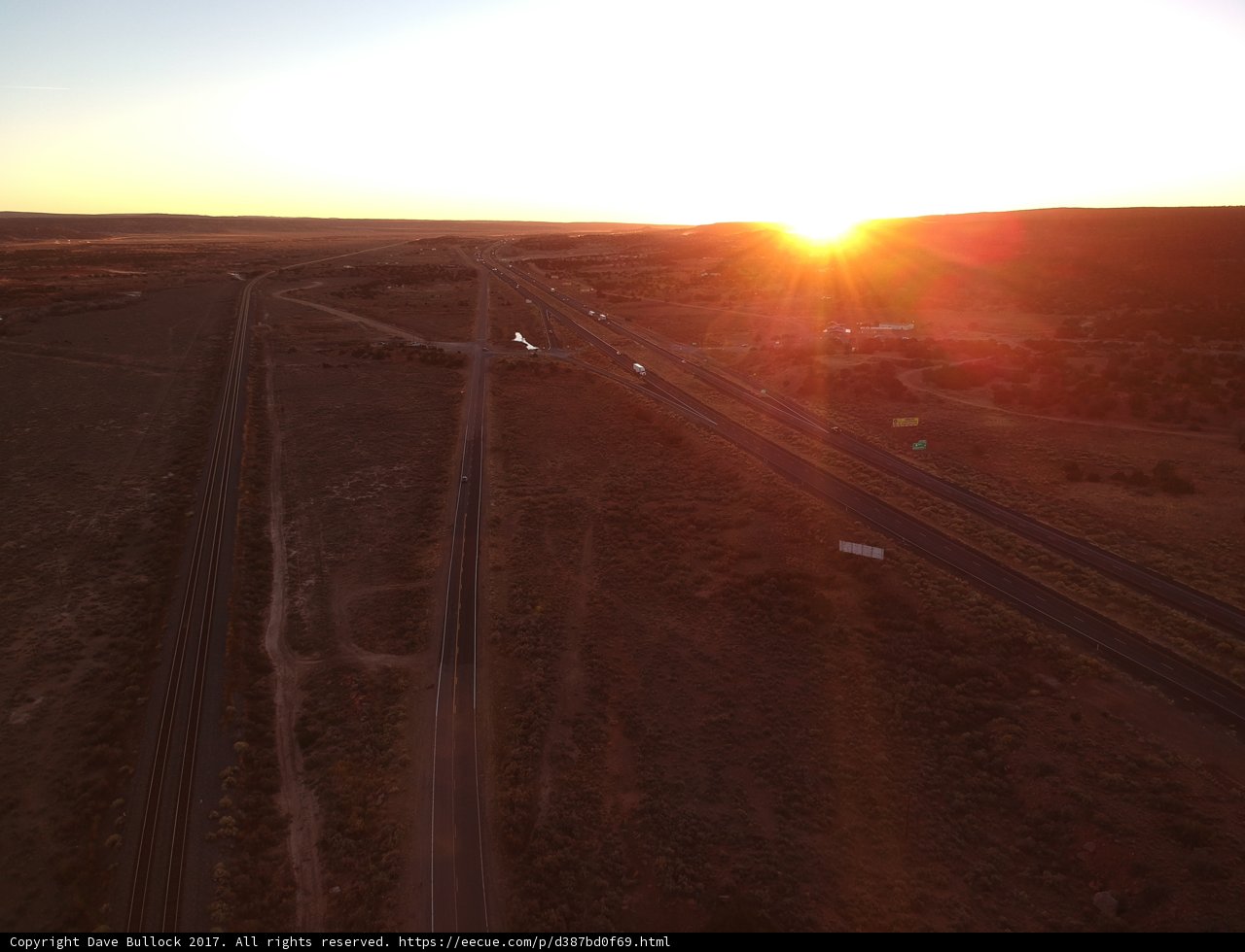 Highway Horizon at Sunset