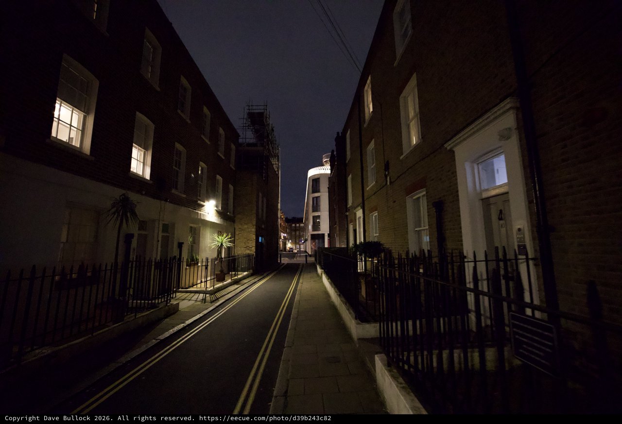 Atmospheric Night View of Historic London Street