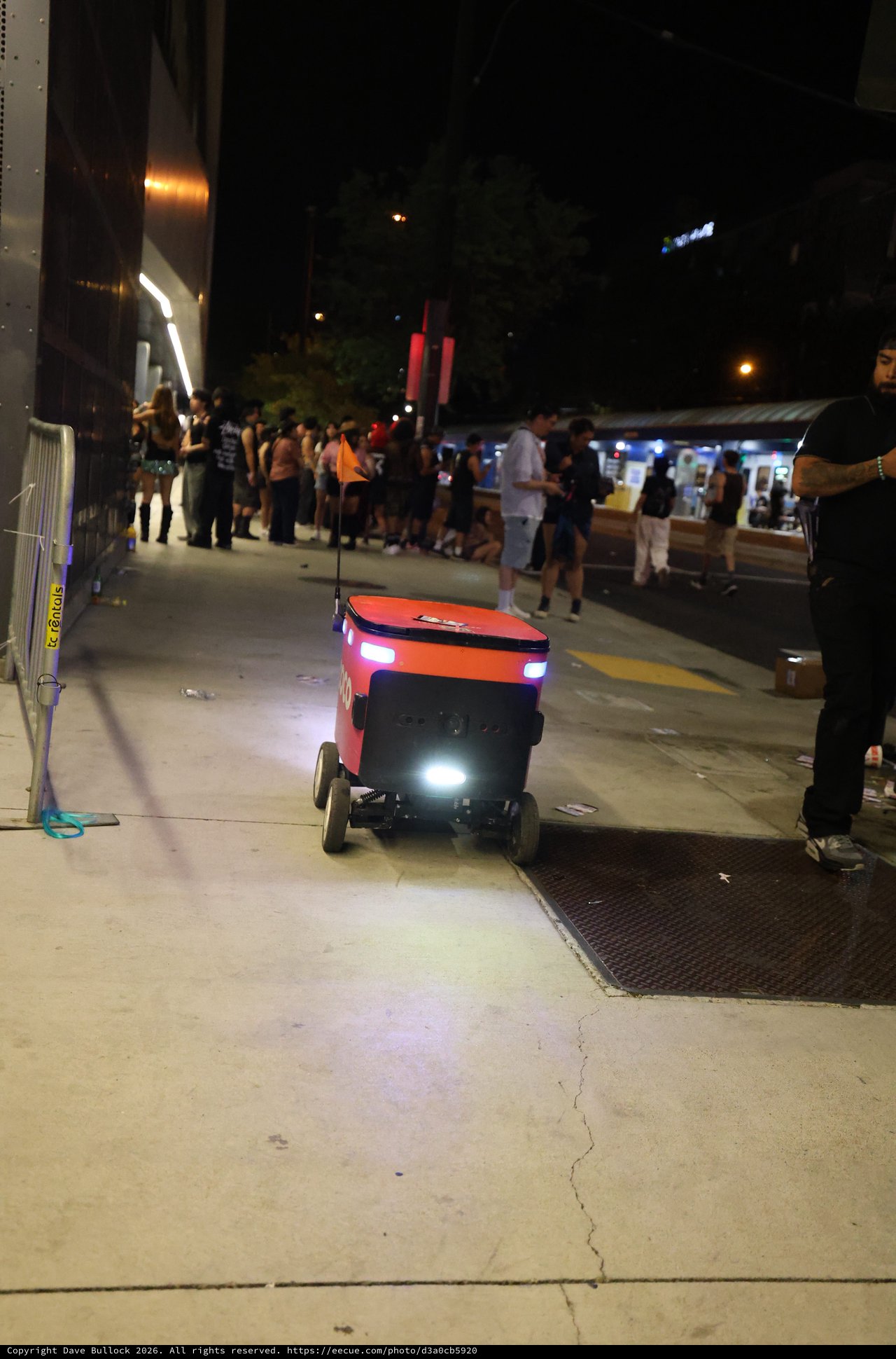 Autonomous Delivery Robot Navigates Nighttime Festival Crowd