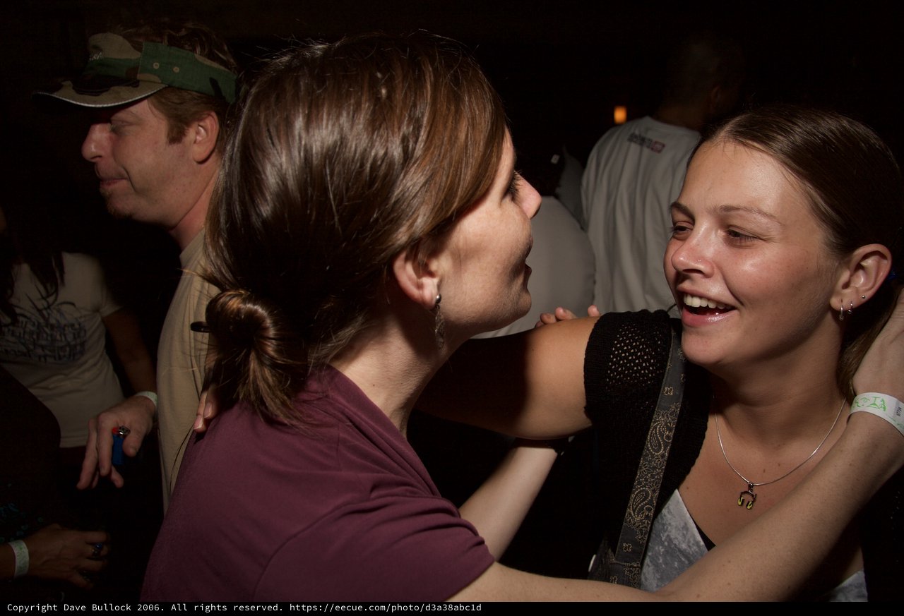 Joyful Encounter Between Two Friends at Night