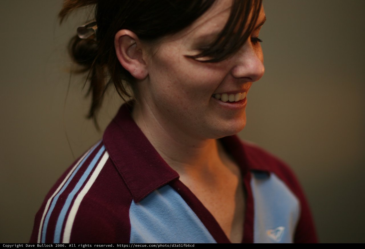 Candid Portrait of Smiling Woman in Sportswear
