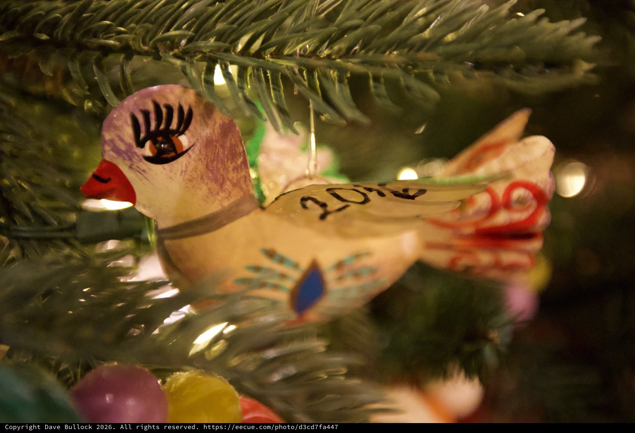 Vintage Handpainted Bird Christmas Tree Ornament