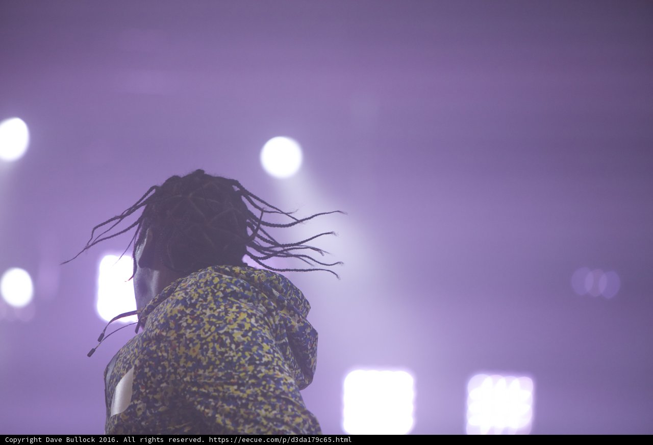 Solo Performance Under Purple Light