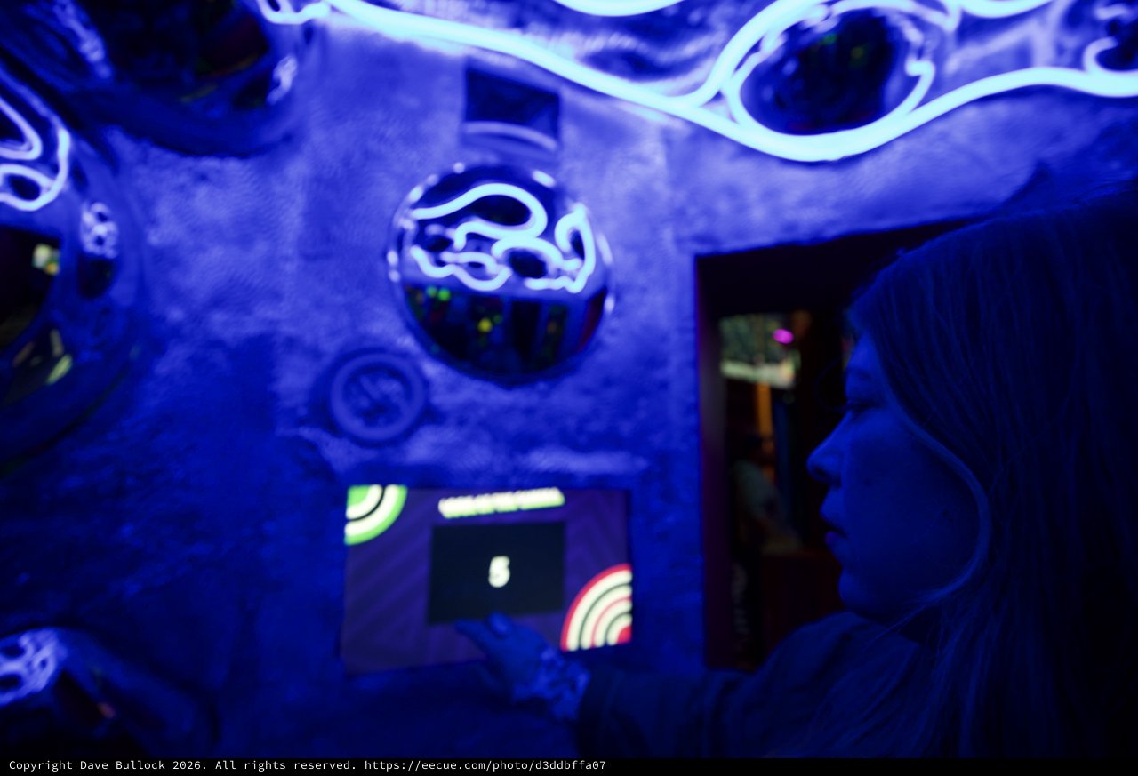 Blue-Lit Fantasy World at Meow Wolf Installation