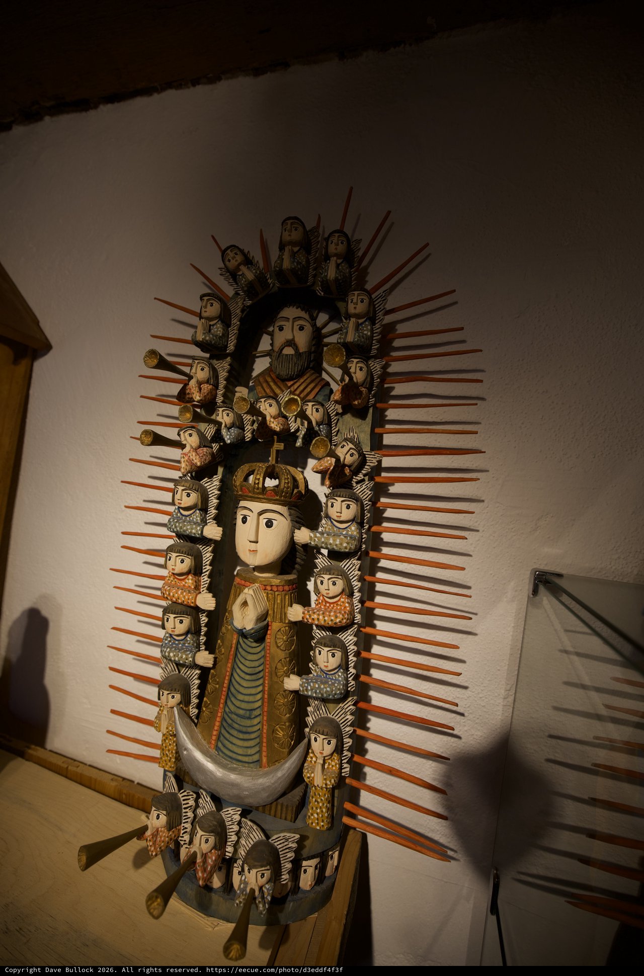 Traditional Folk Art Religious Sculpture with Radiating Halo
