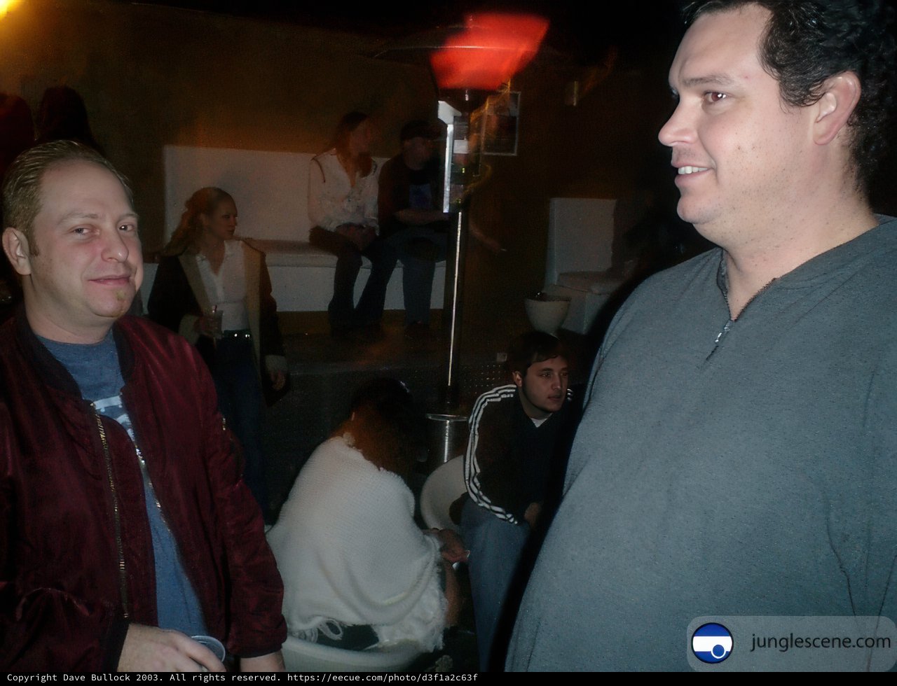 Two Men Hanging Out at Night Club