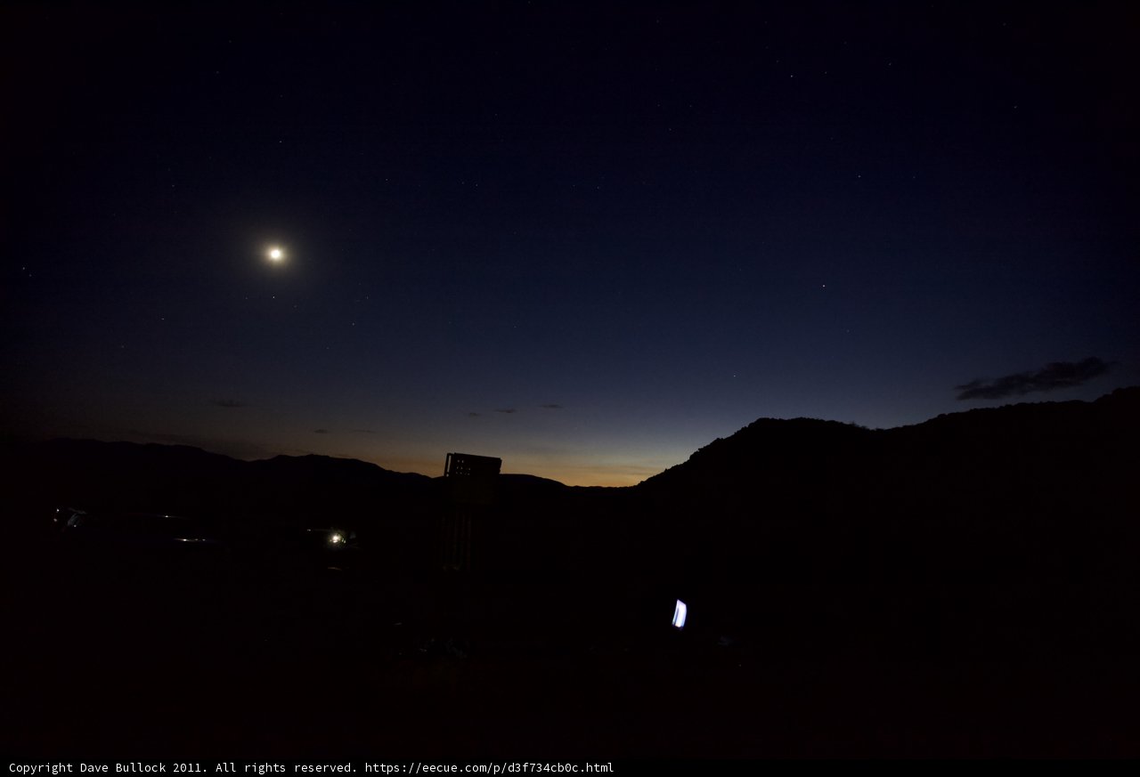 Moon and Venus in the Starry Night Sky