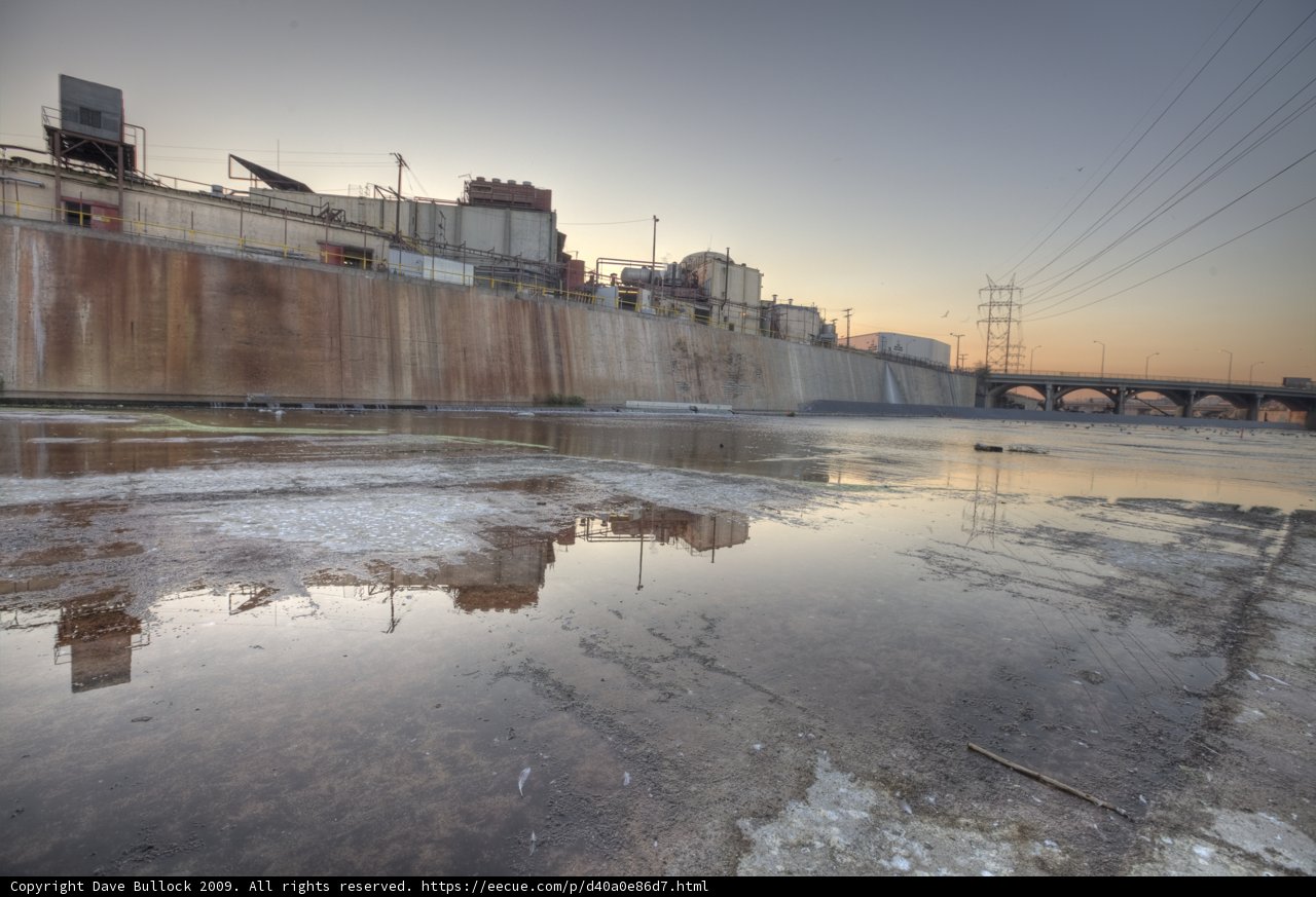 Power Lines Reflect on LA River