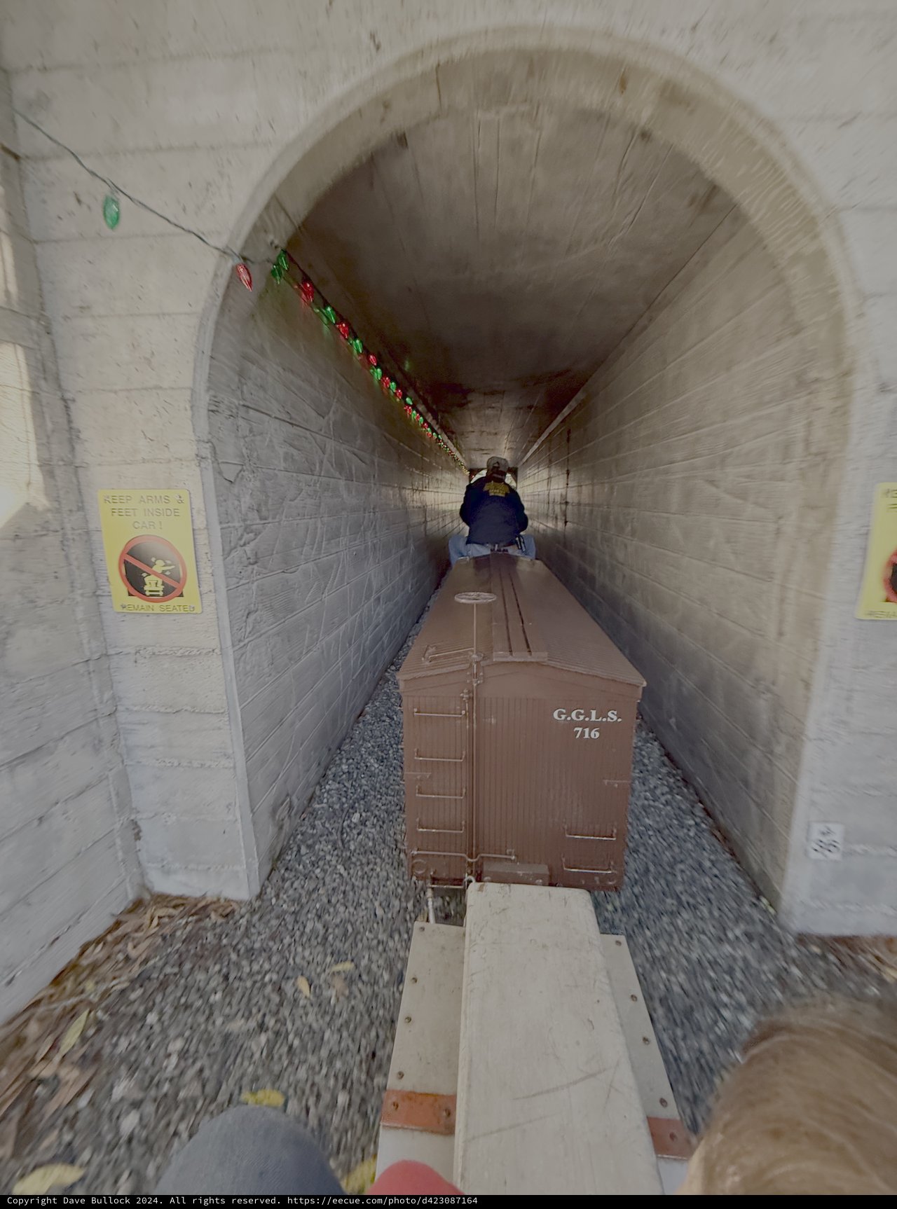 Miniature Train Journey Through Stone Tunnel