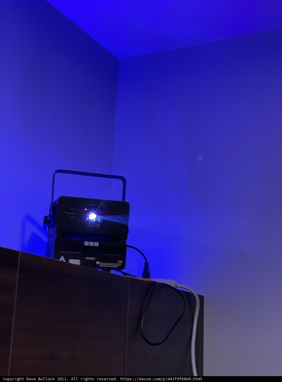 Blue-Lit Electronic Setup