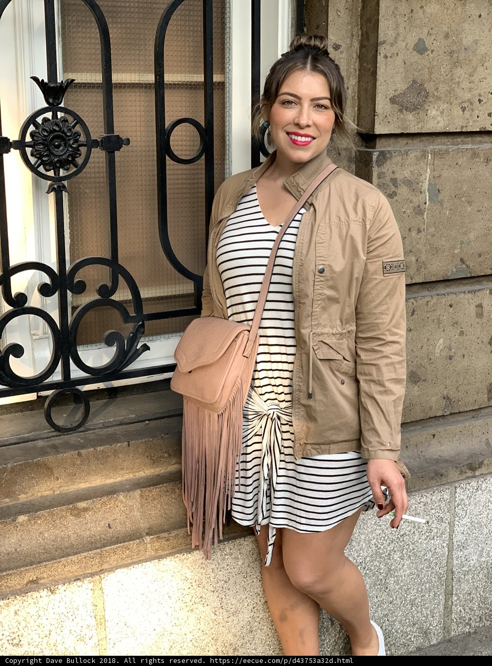 Striped Jacket and Smile