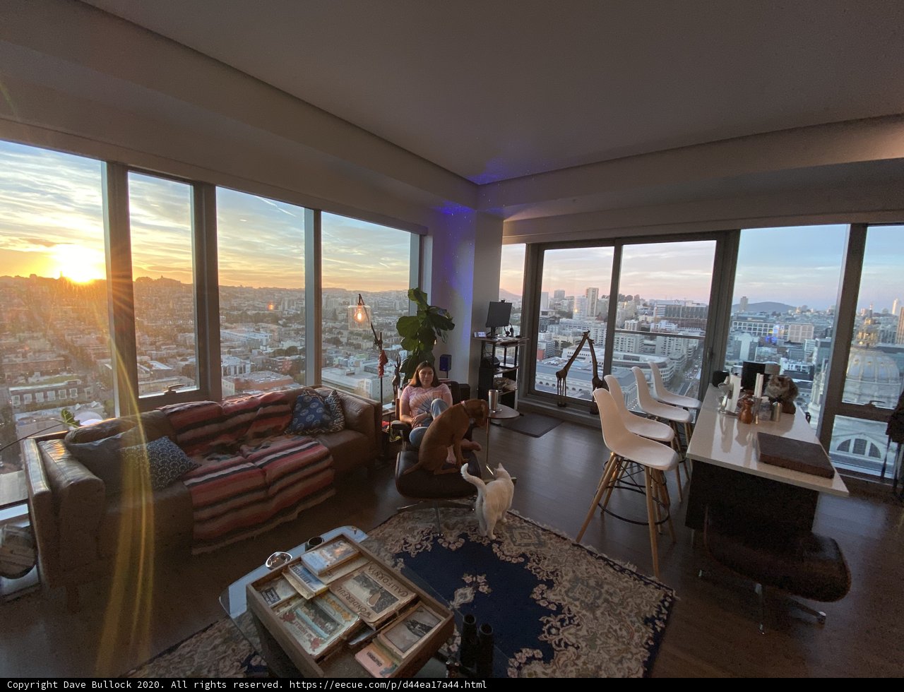 Cityscape View from Penthouse Living Room