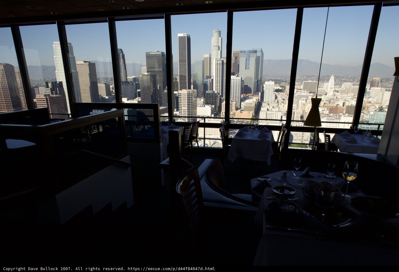 Cityscape Dining at a Restaurant