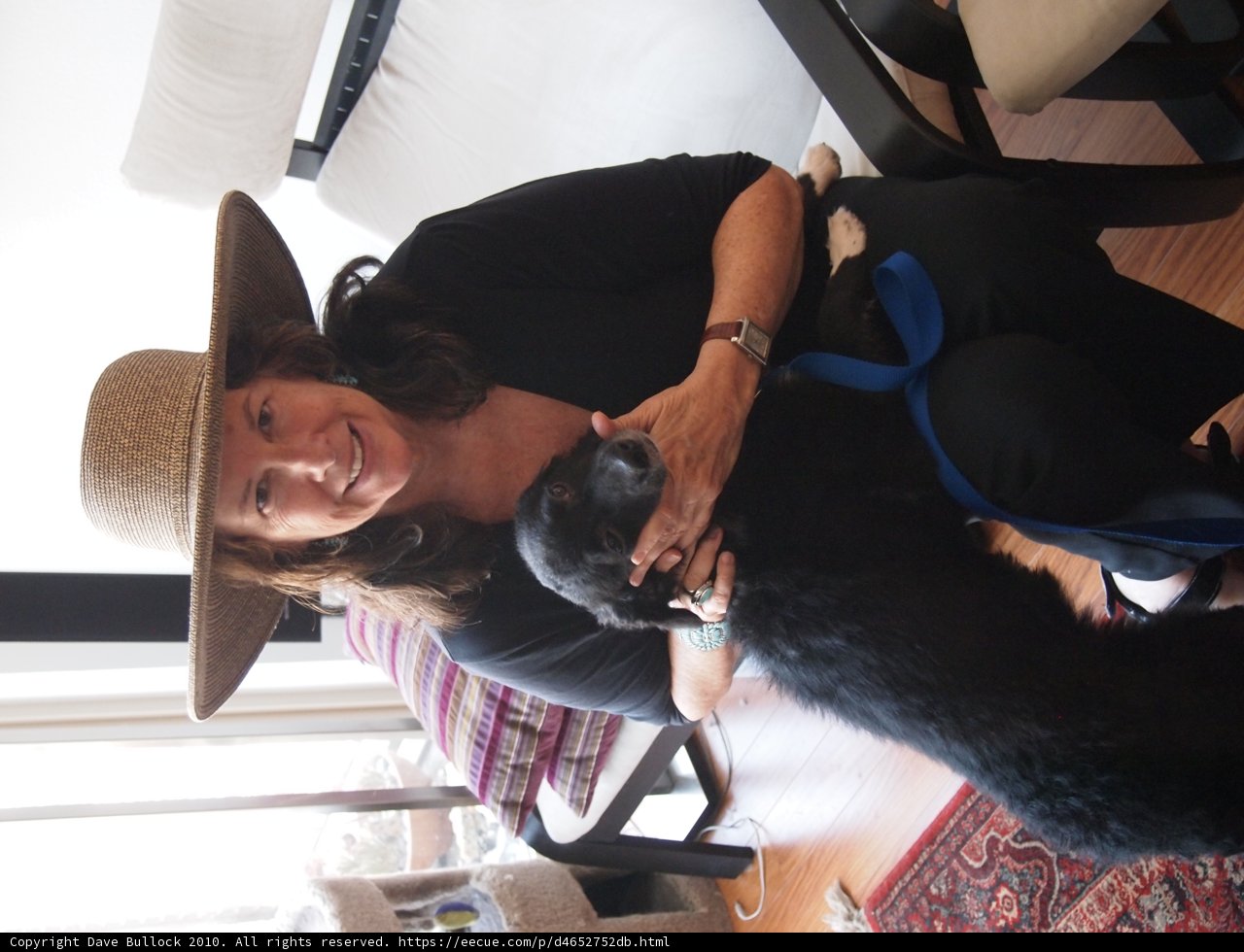 Woman and Dog Taking a Break