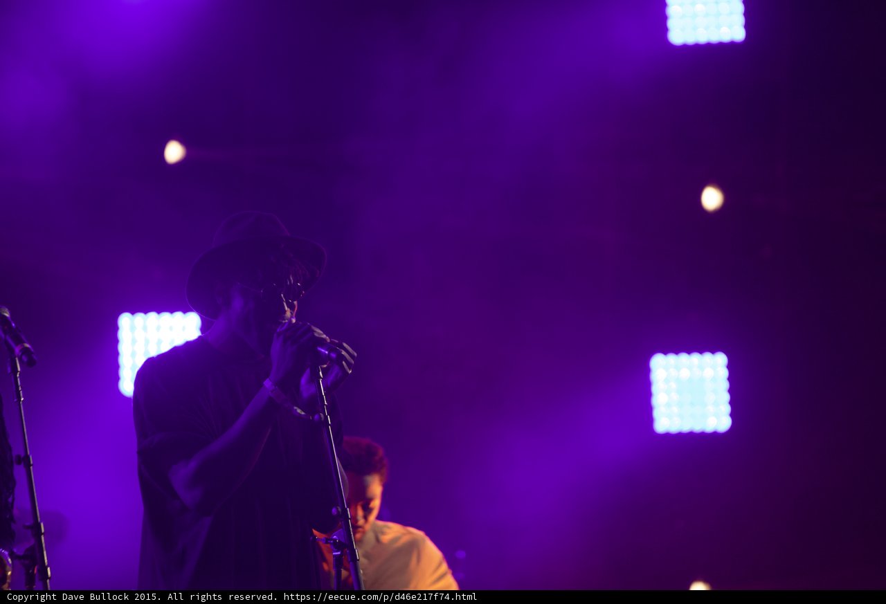 Solange Vocalist Hat Silhouette Profile Bassist LED Panels Purple Haze