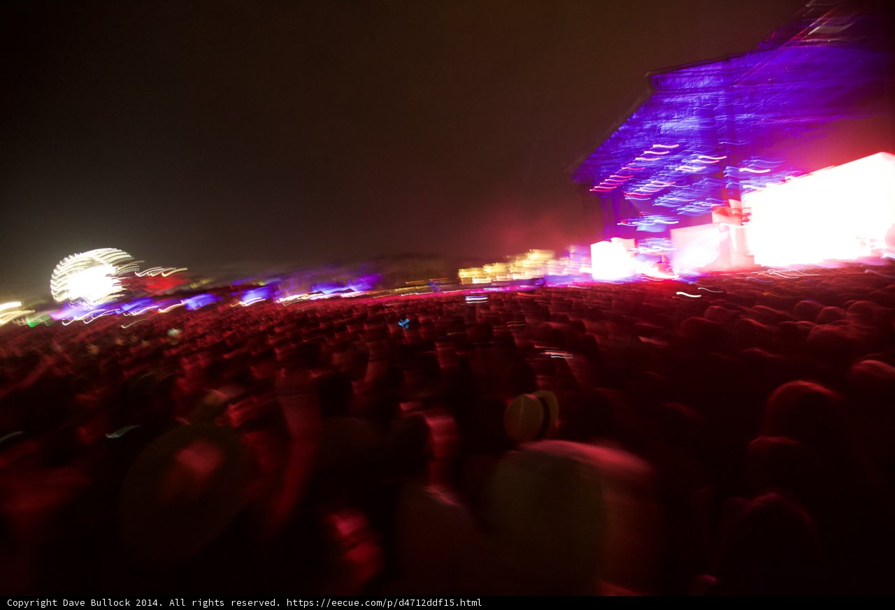 Night Sky Lit Up by Concert Crowd