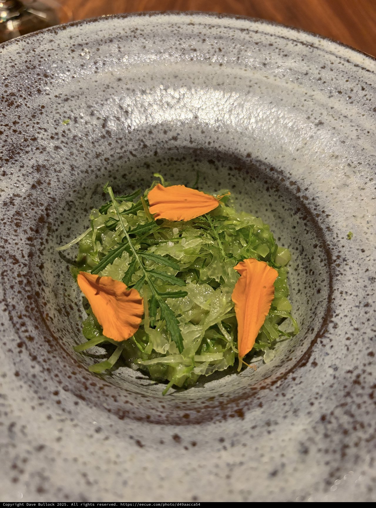 Arugula Salad with Creamy Sauce in Artisan Bowl