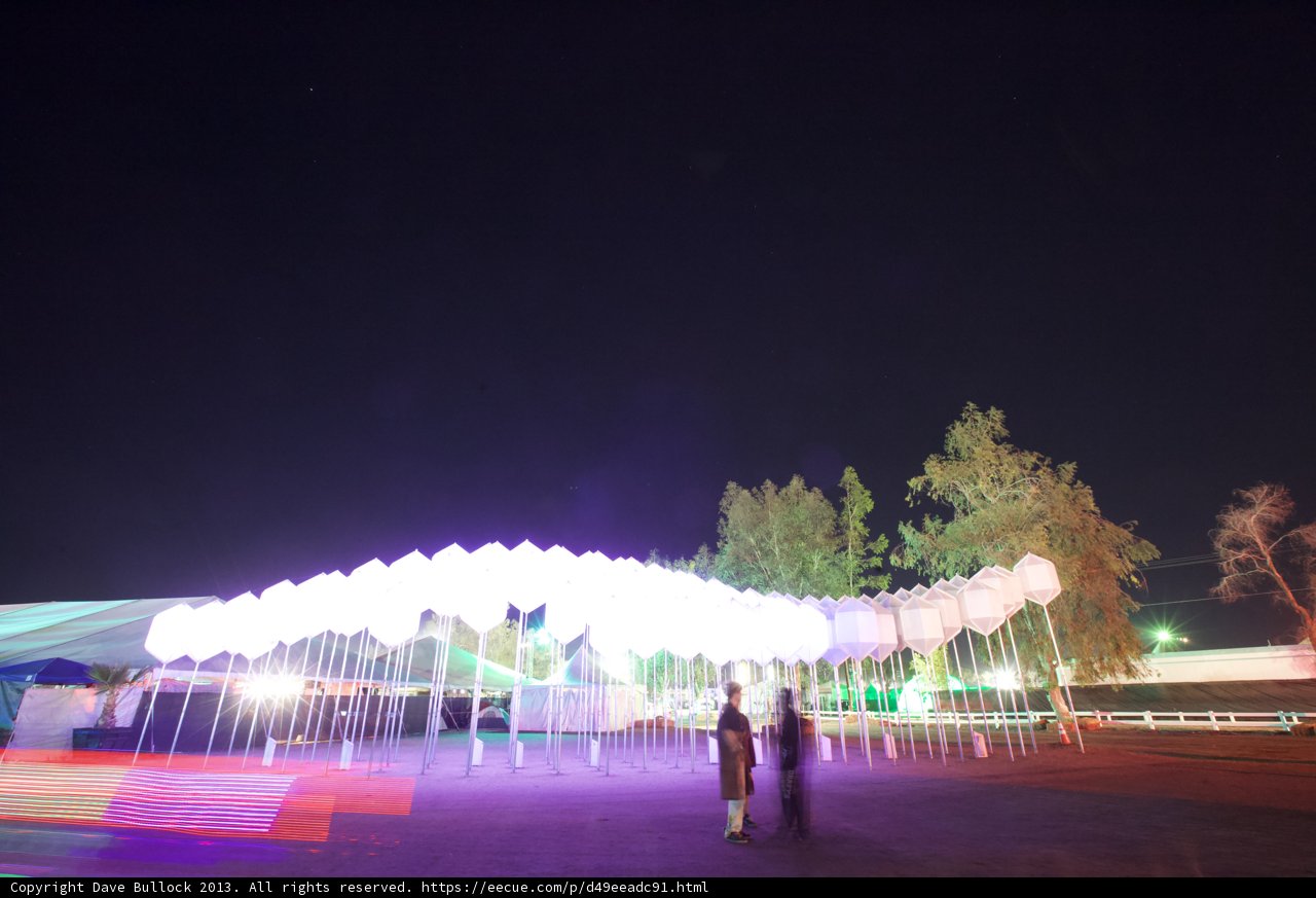 Majestic Fountain Illuminates Coachella Night Sky