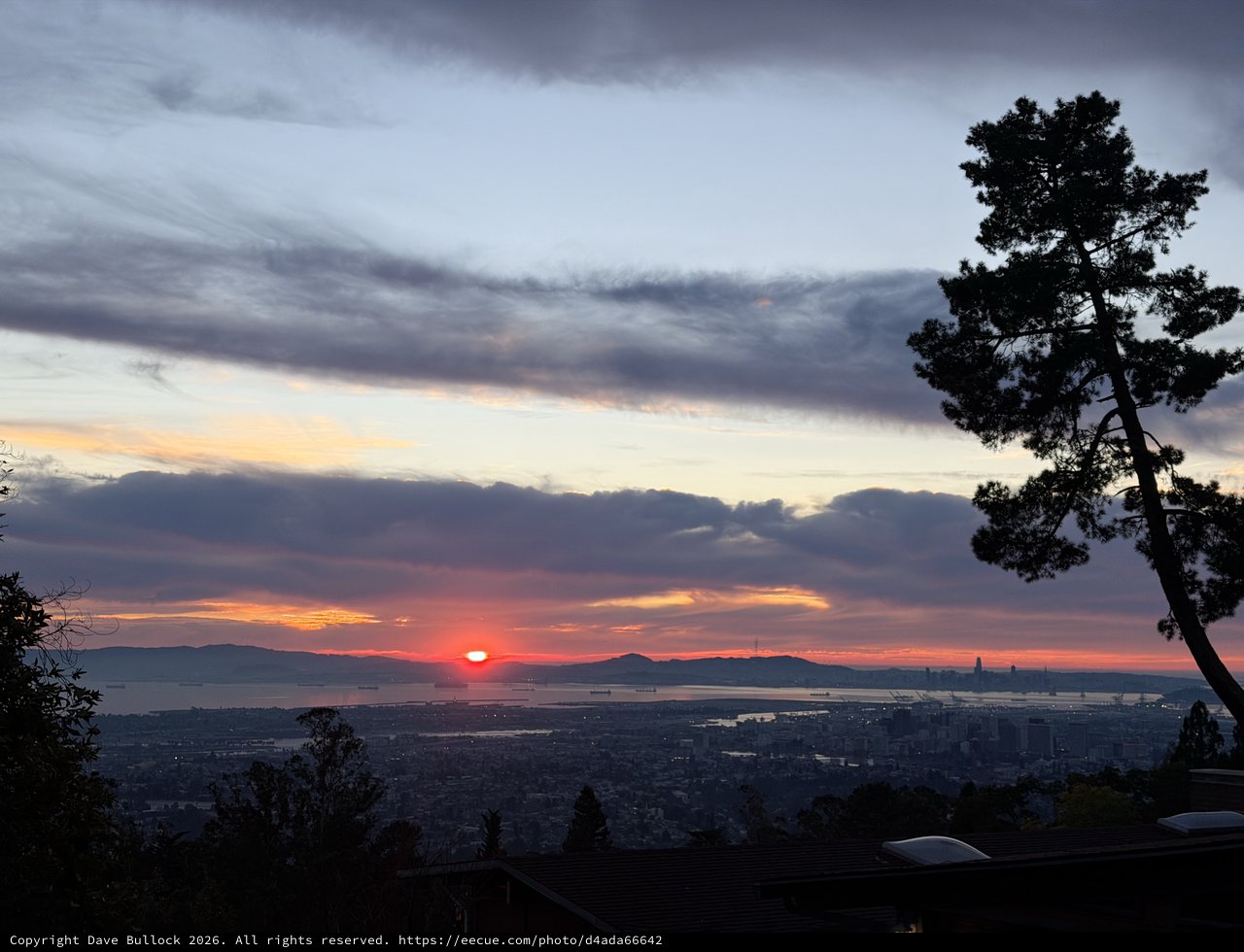 Sunset Over San Francisco Bay from East Bay Hills