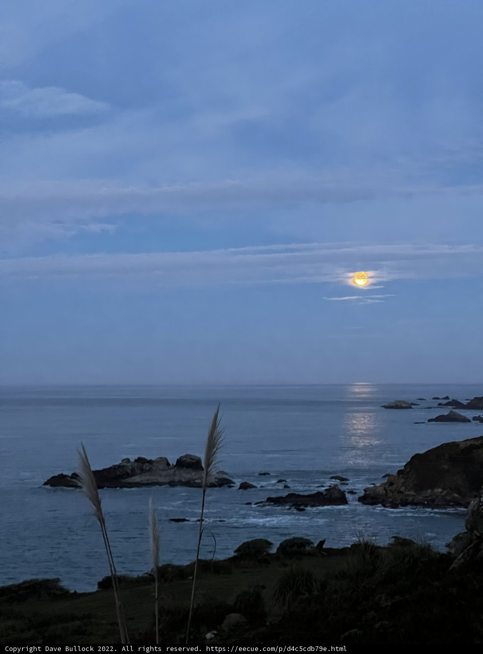 Moonrise over the California Coast