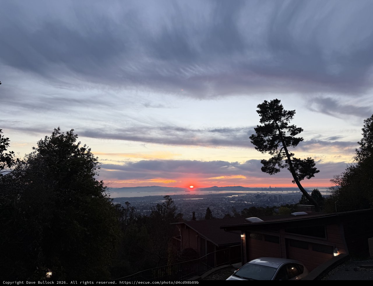 Sunset Over San Francisco Bay from Oakland Hills