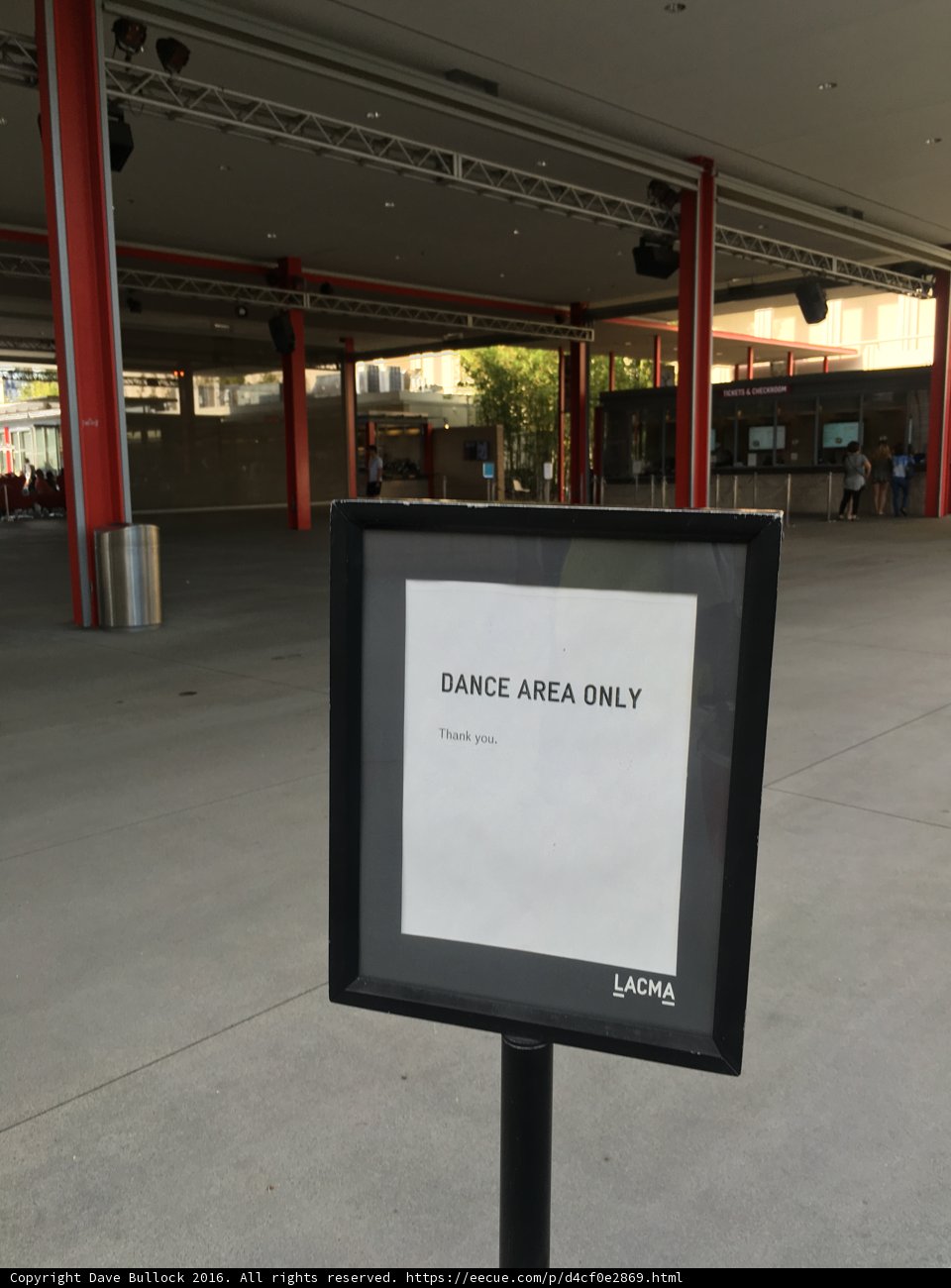 Dance area only sign