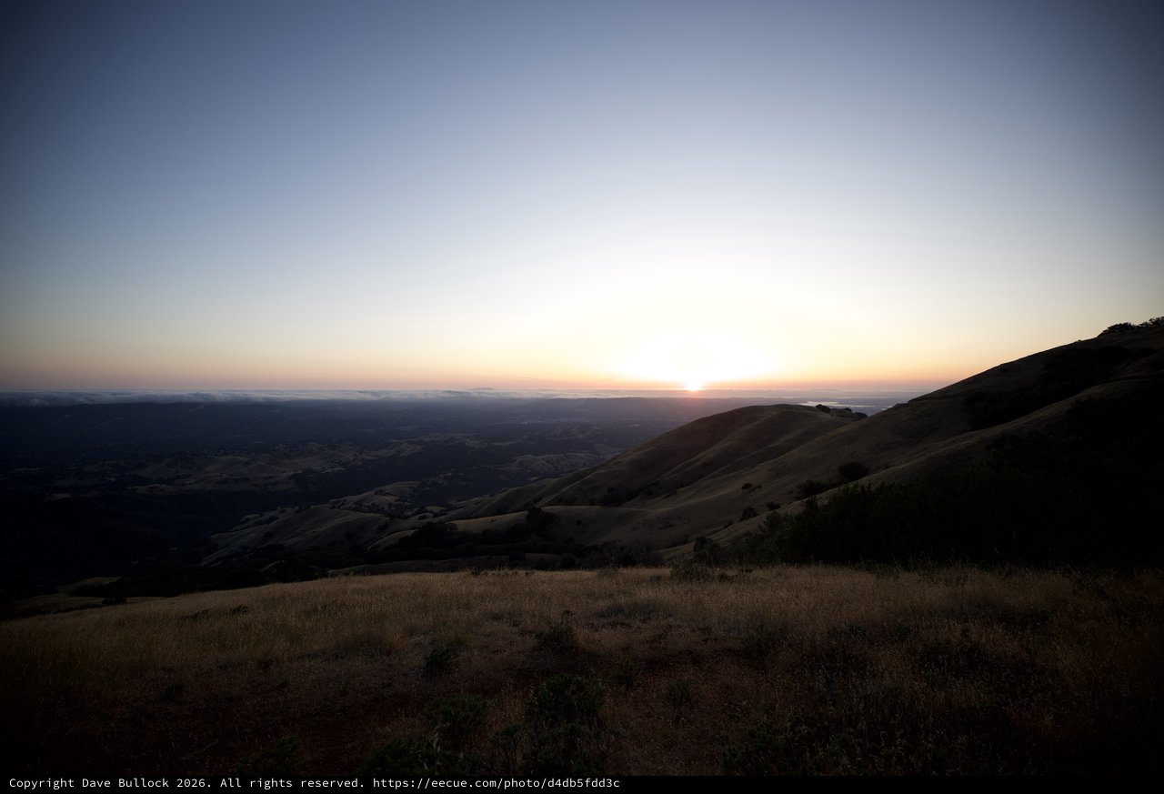 Golden Hour Fades Over Bay Area Hills