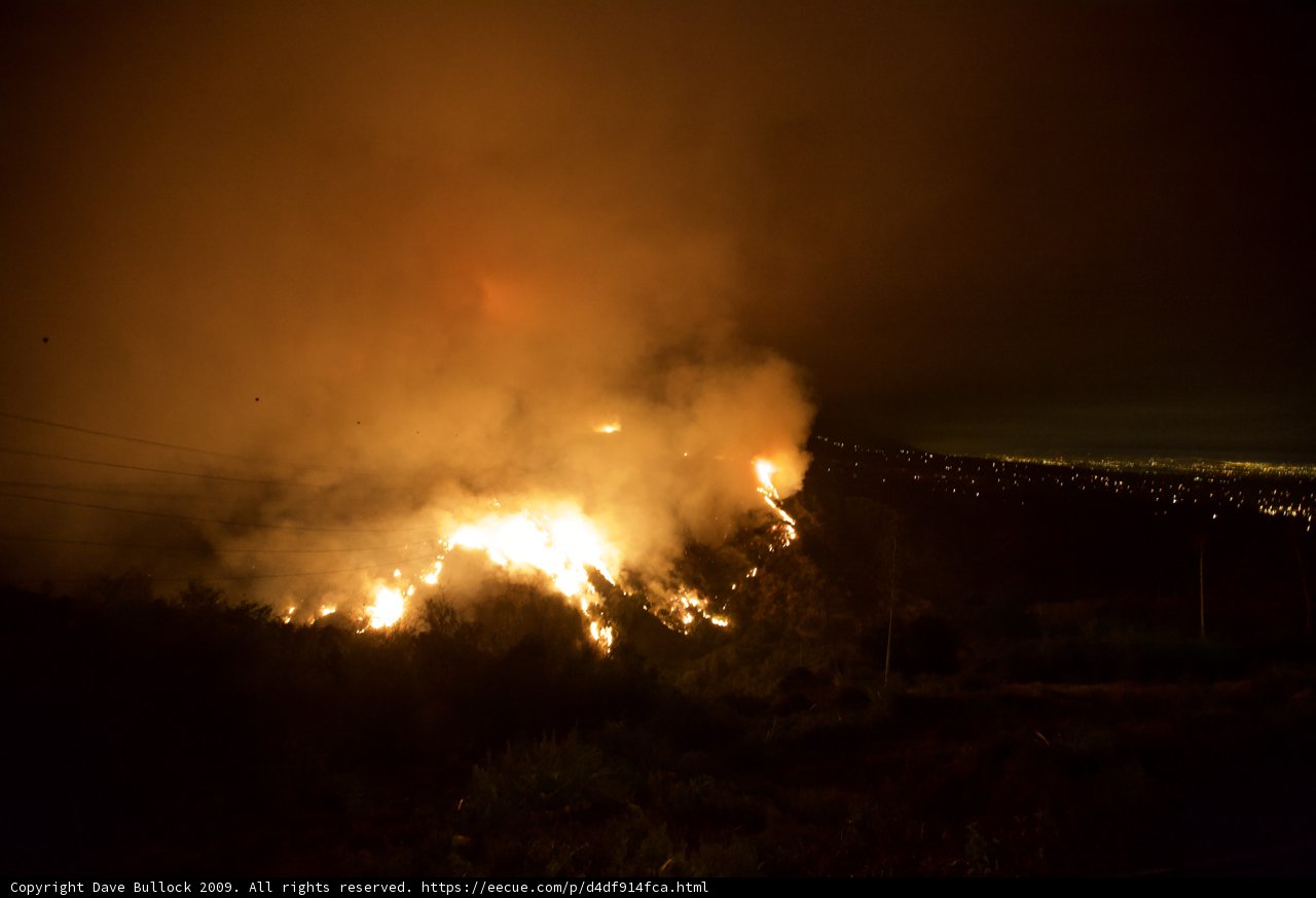 Flames Light Up the Night Sky