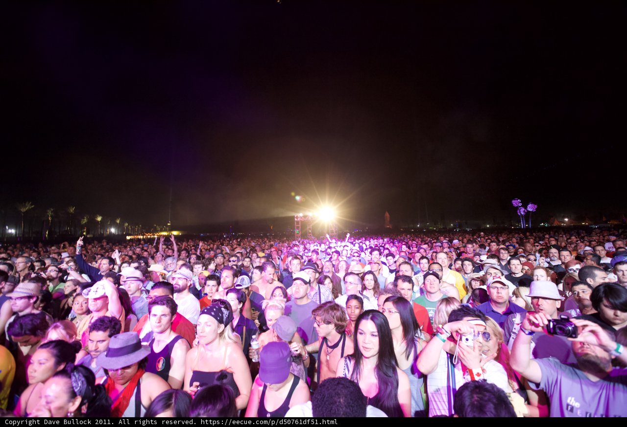 2011 Coachella Festival Crowd Under the Night Sky