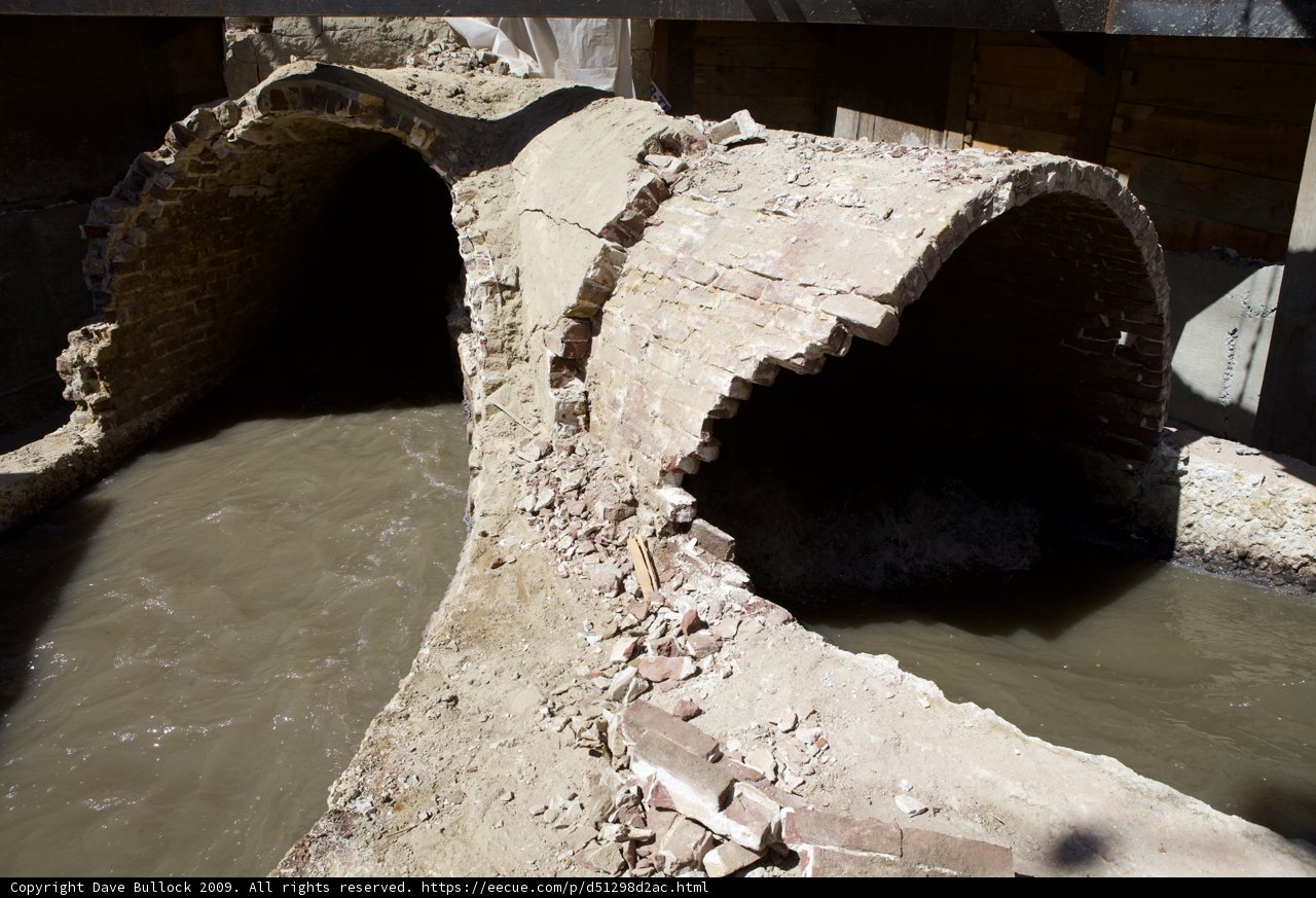 Slate Architecture Archway with Flowing Water