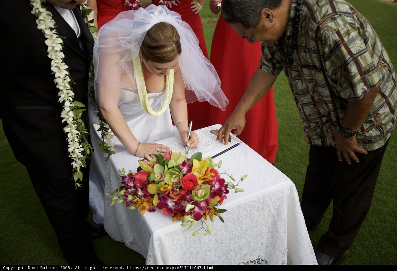 Signing the Wedding Certificate