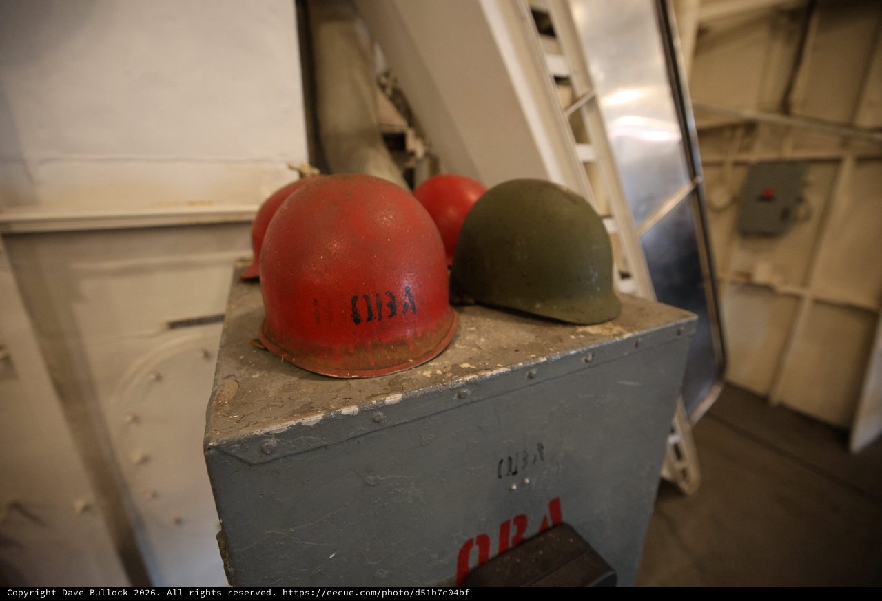 Hard Hats on USS Hornet Museum Display