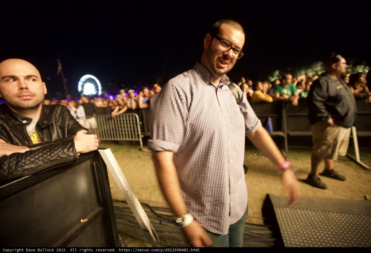 Two Men Jamming Out at Coachella Concert