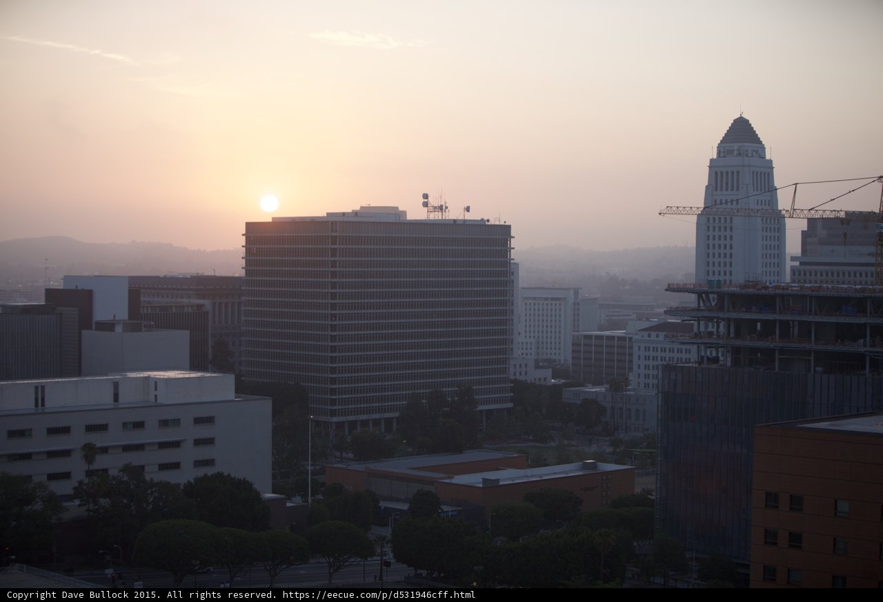 Civic Center LA City Hall Sunset