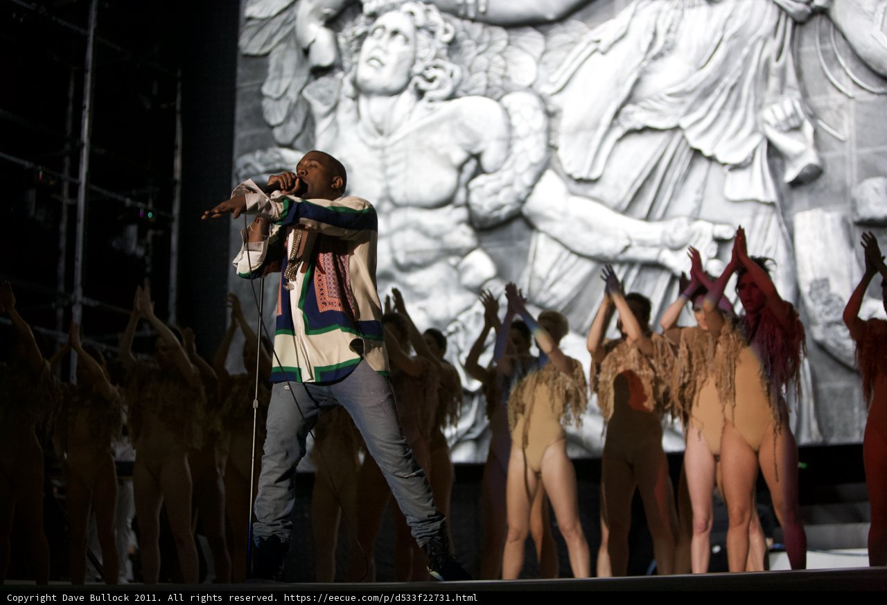 Kanye West and Group of Dancers Rock the Stage at Coachella 2011