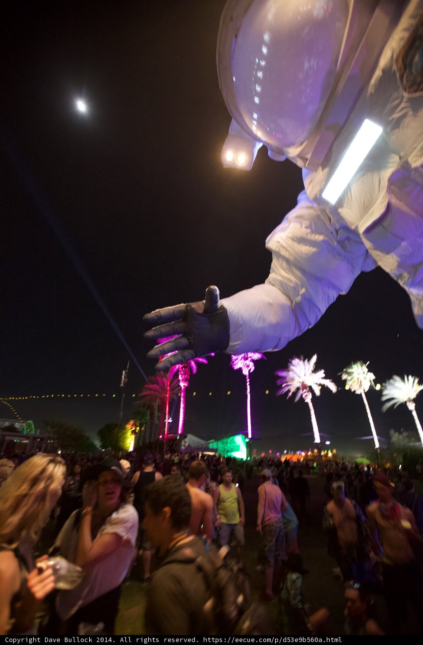 Astronaut Statue Lights Up the Night Sky at Coachella
