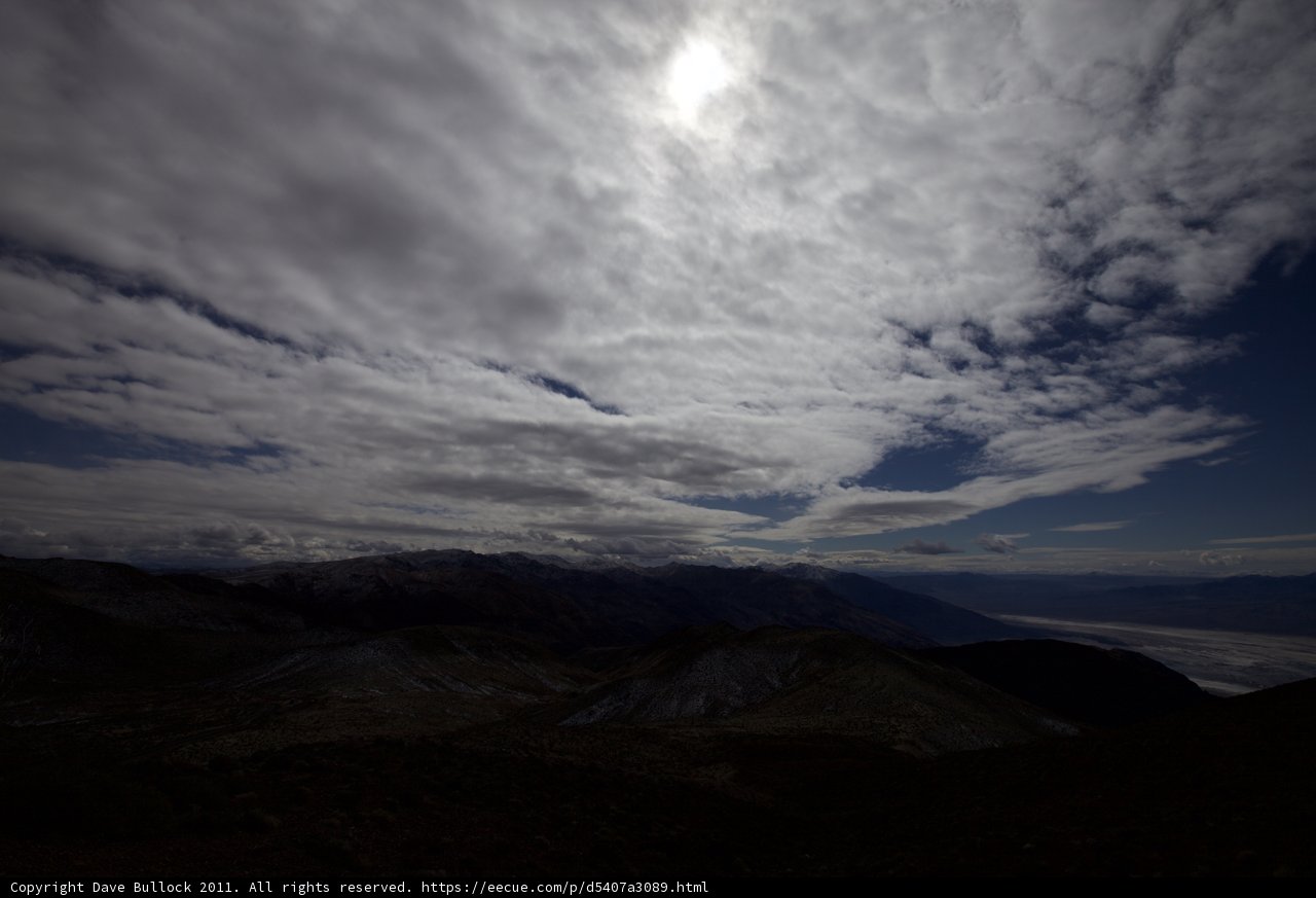 Sunlight Shines Through the Clouds Over Mountain Range