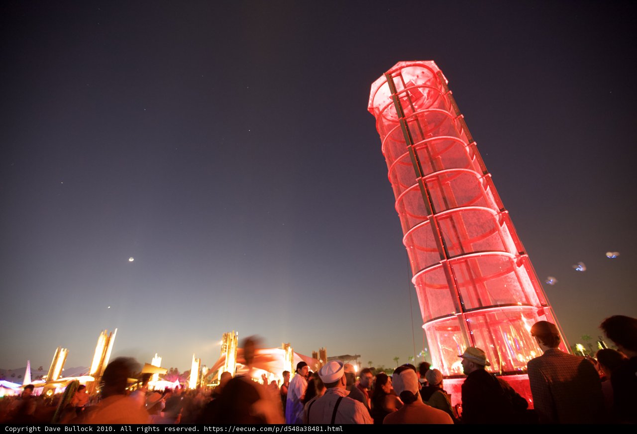 Red Tower at Night