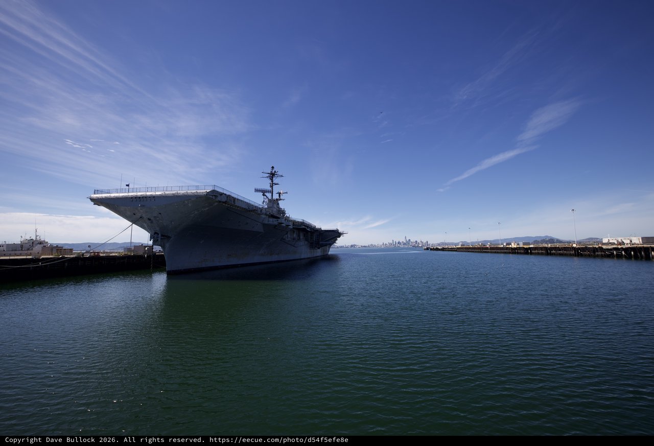 USS Hornet Aircraft Carrier Docked in San Francisco Bay
