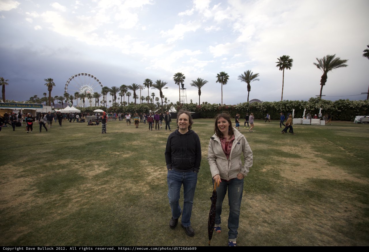 Friends Smiling at Coachella Music Festival 2012