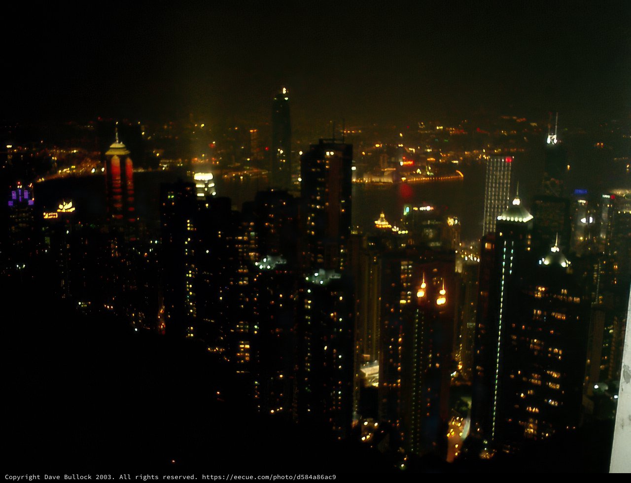 Nightscape of Hong Kong's Skyscrapers