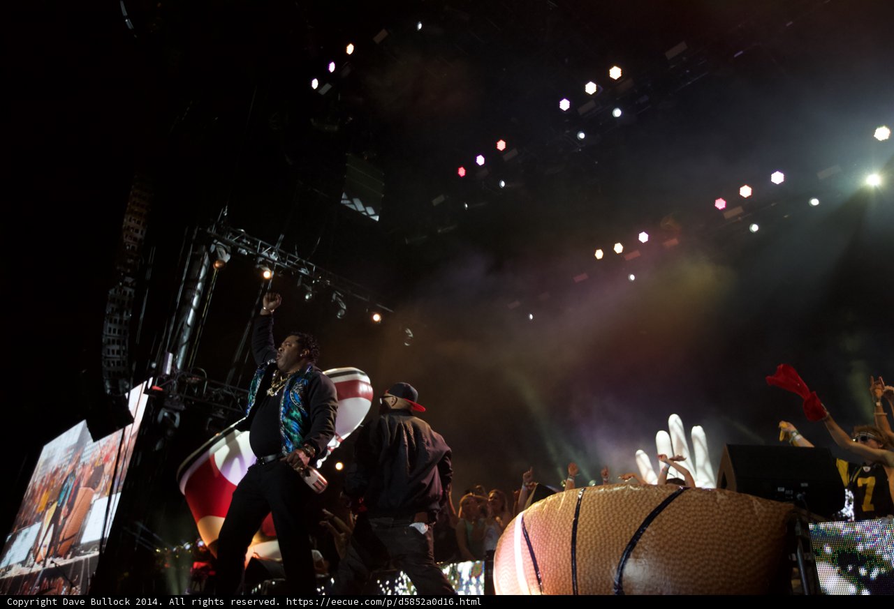 Busta Rhymes Rocking the Stage with a Basketball