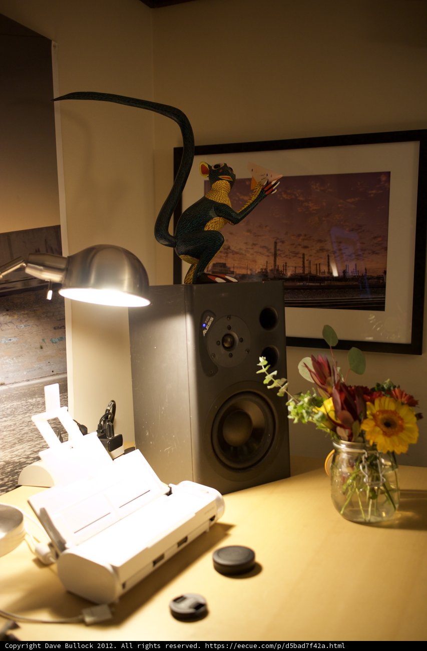 Music and Flowers on a Desk