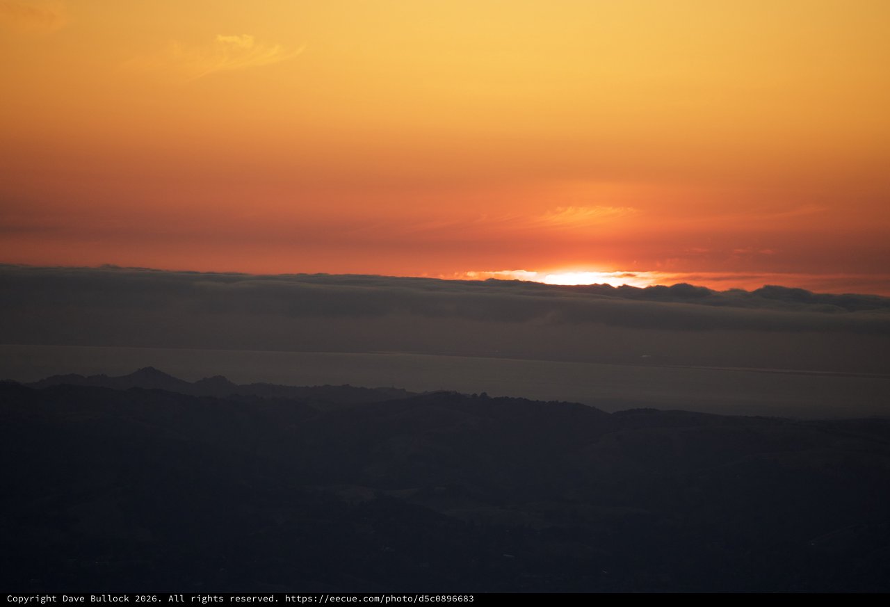 Fiery Sunset Over the Bay from Mount Diablo