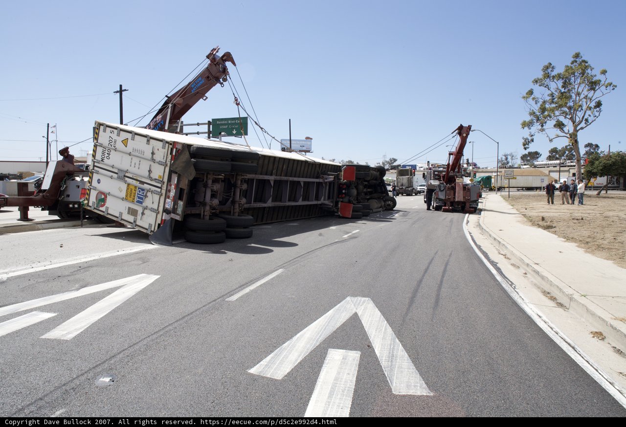 Overturned Truck Blocks Traffic