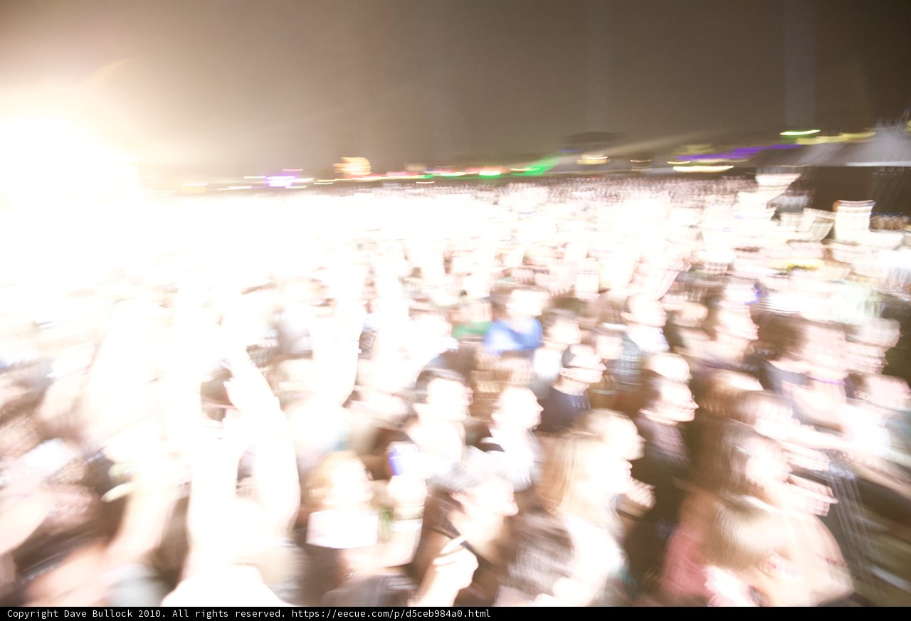 Blurry Lights and Faces in the Concert Crowd