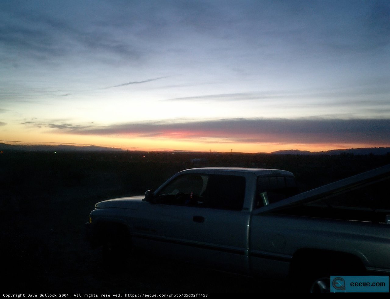 Desert Sunset Pickup Truck